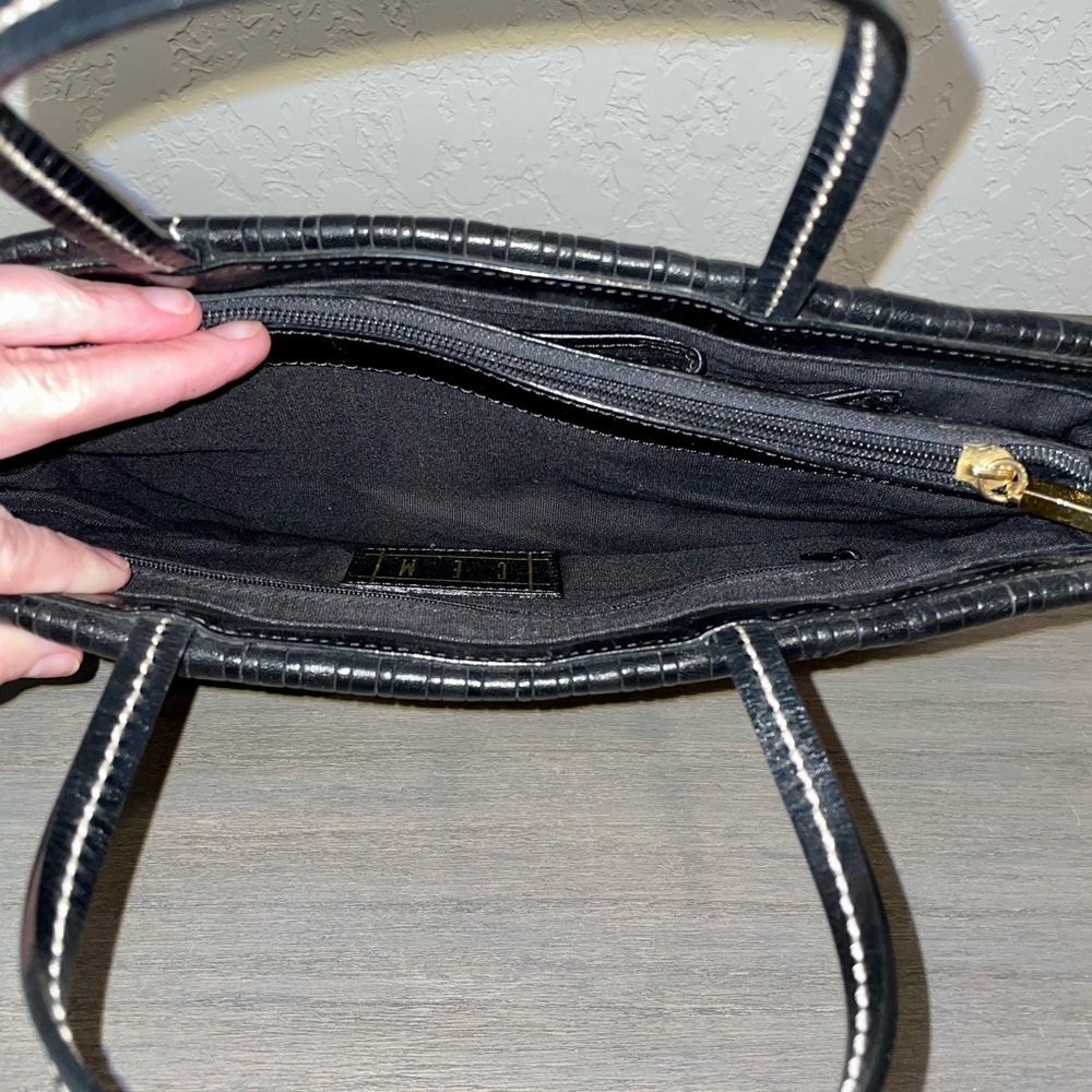 CEM Black Leather Satchel with Detachable Shoulder Strap - Picture 7 of 9